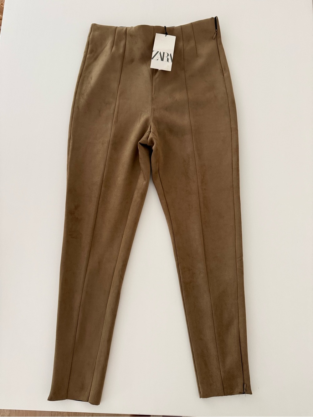 ZARA high rise faux suede leggings